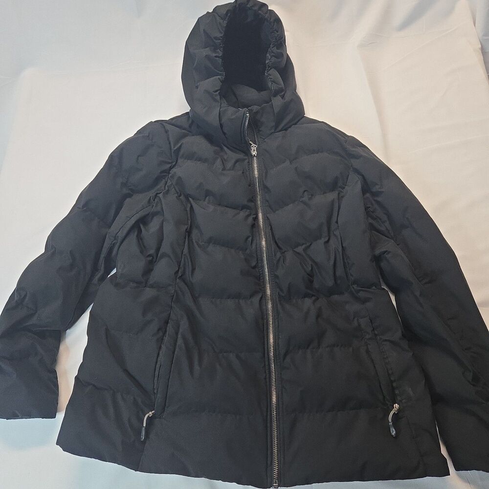32 Degrees Heat Puffer Jacket Womens L Black Winter Hooded Insulated Gorpcore